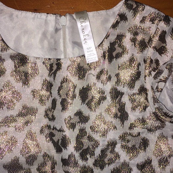 Cherokee Girls’ Metallic Gold Cheetah Print Top sz Small / 6 / 6X - Picture 2 of 8
